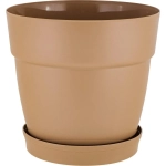 Горшок для цветов пластиковый 2л d-17см «Villa de Fiori» с фиксируемым поддоном, молочный шоколад