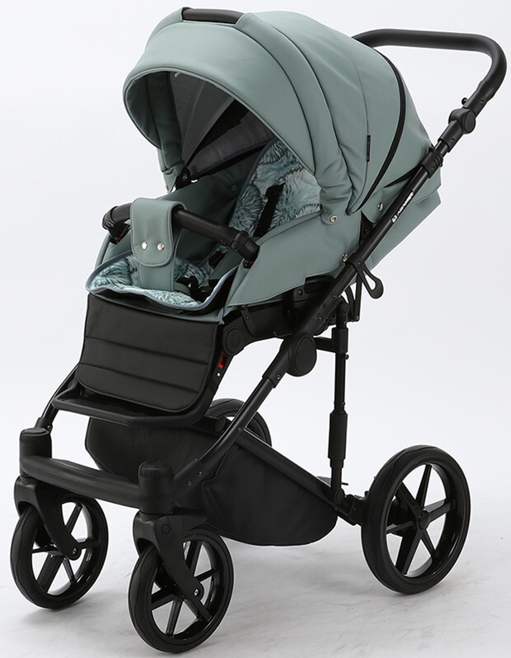 Детская коляска Adamex Zico Deluxe 2 в 1 Z-SA20 СЕР-ЗЕЛЕН.КОЖА