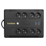 Источник бесперебойного питания  Exegate NEO NNB-600.LED.AVR.8SH.CH