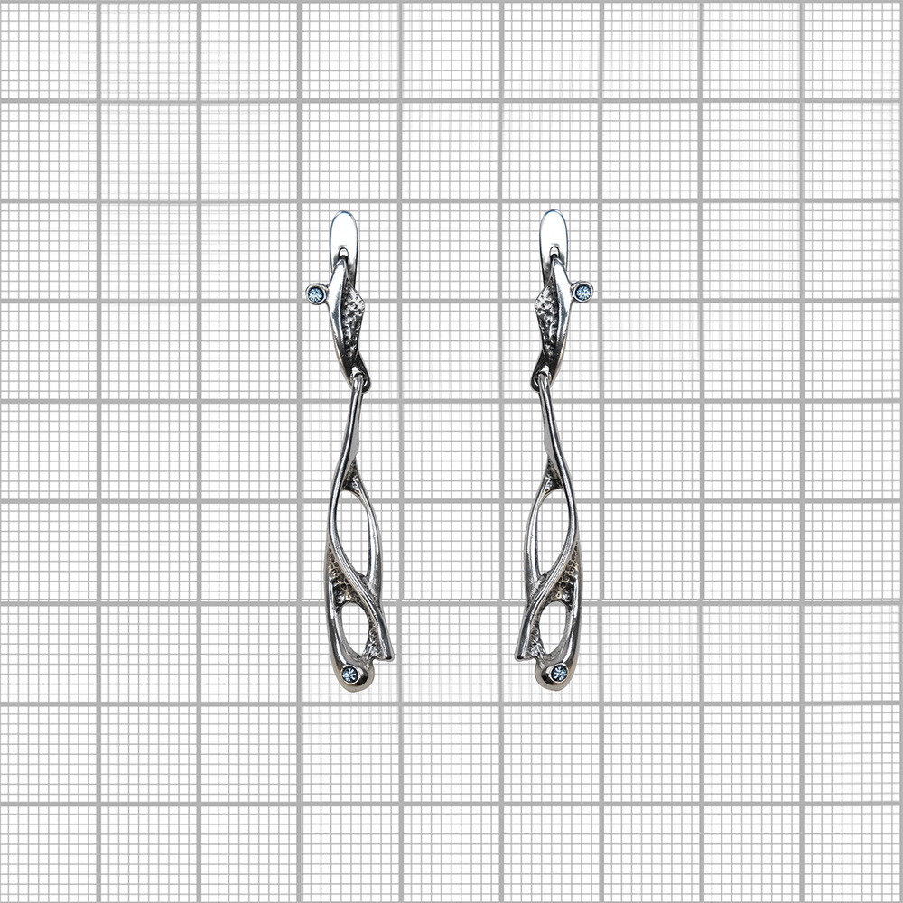 "Луоста" серьги в серебряном покрытии из коллекции "Финляндия" от Jenavi  с английским замком