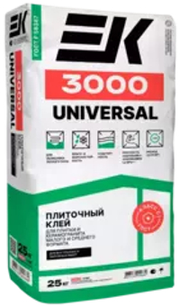 Клей для плитки и керамогранита ЕК 3000 Universal С1 (25кг)