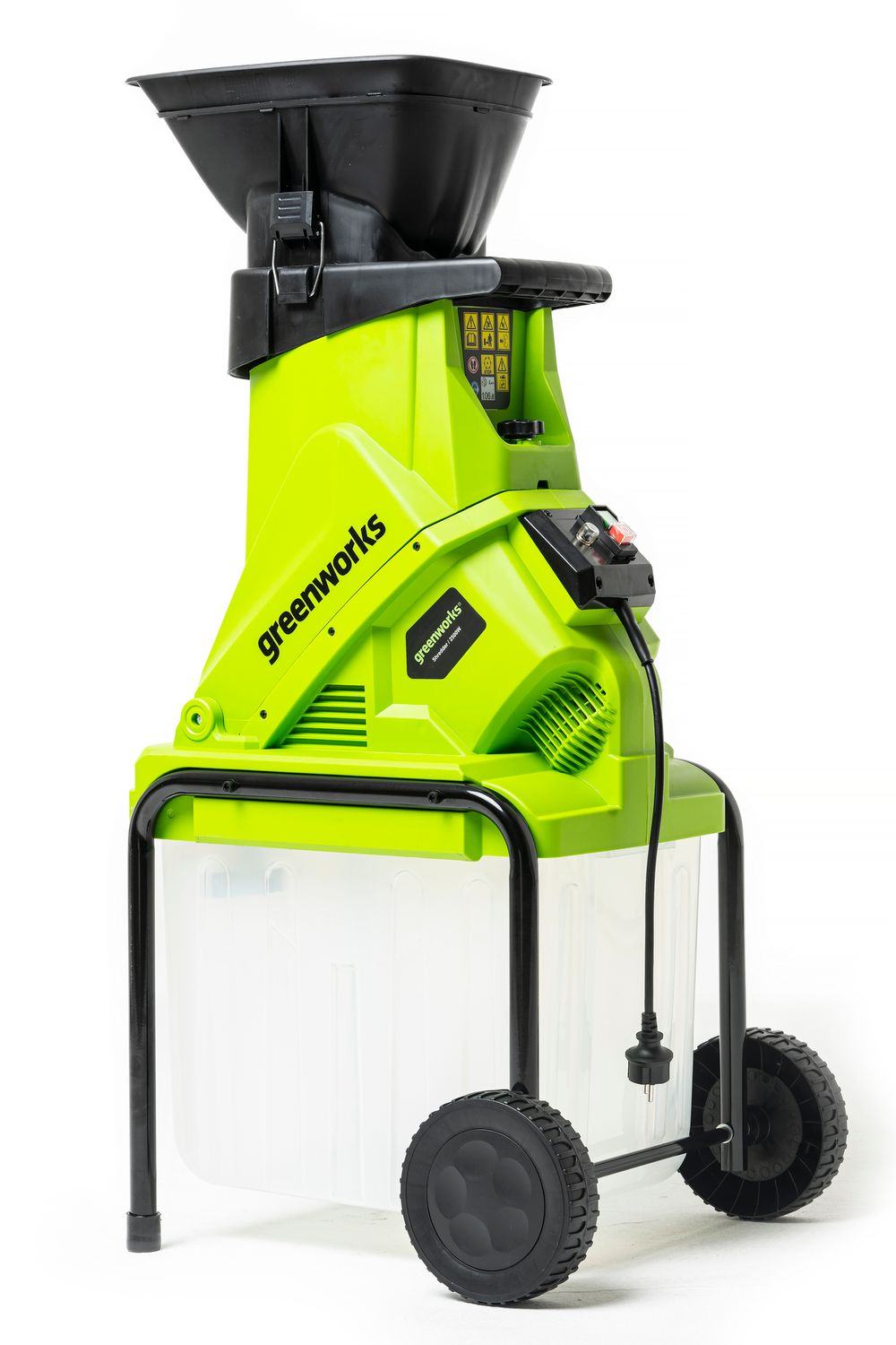 Электрический садовый измельчитель Greenworks GACSB, 2206707,200v, 2500 Вт с контейнером