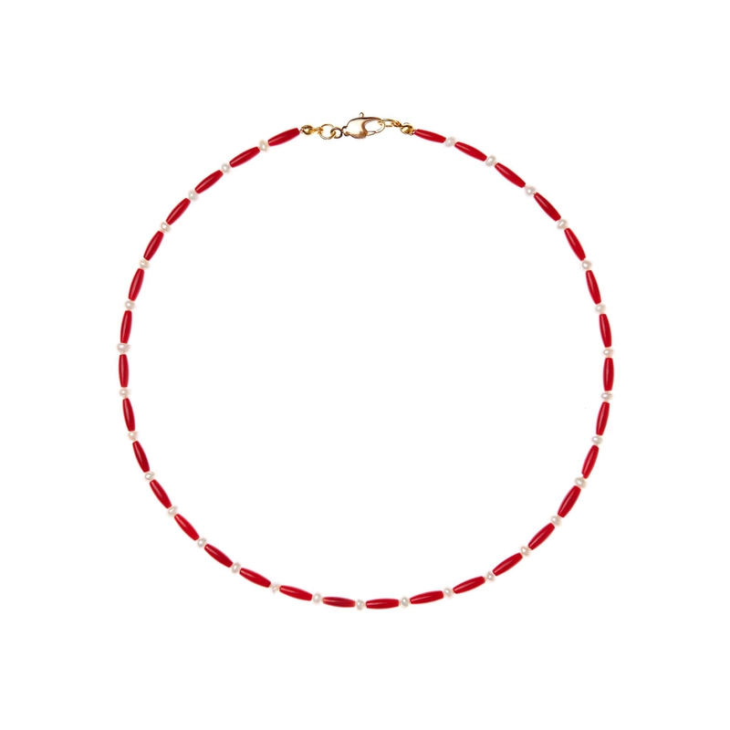 Колье Коралл и Жемчуг