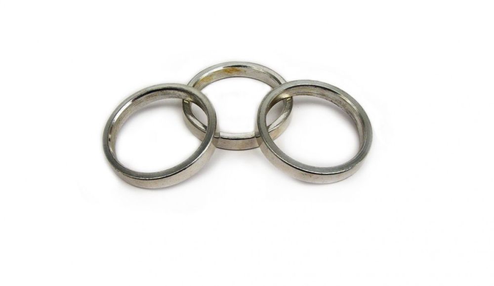 Рулевой спейсер (проставочное кольцо) спортивный 1 1/8&quot; алюминий (комплект 3 шт по 5мм) серебристый AUTHOR