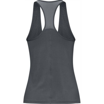 Женский топ теннисный Under Armour HeatGear Armour Racer Tank - pitch gray light heather/metallic silver