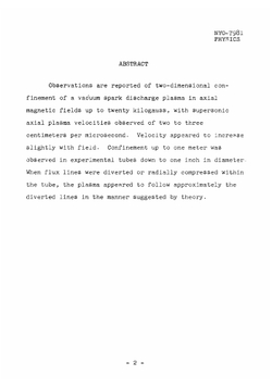 Experiments on supersonic plasma flow along magnetic fields | D. Finkelstein