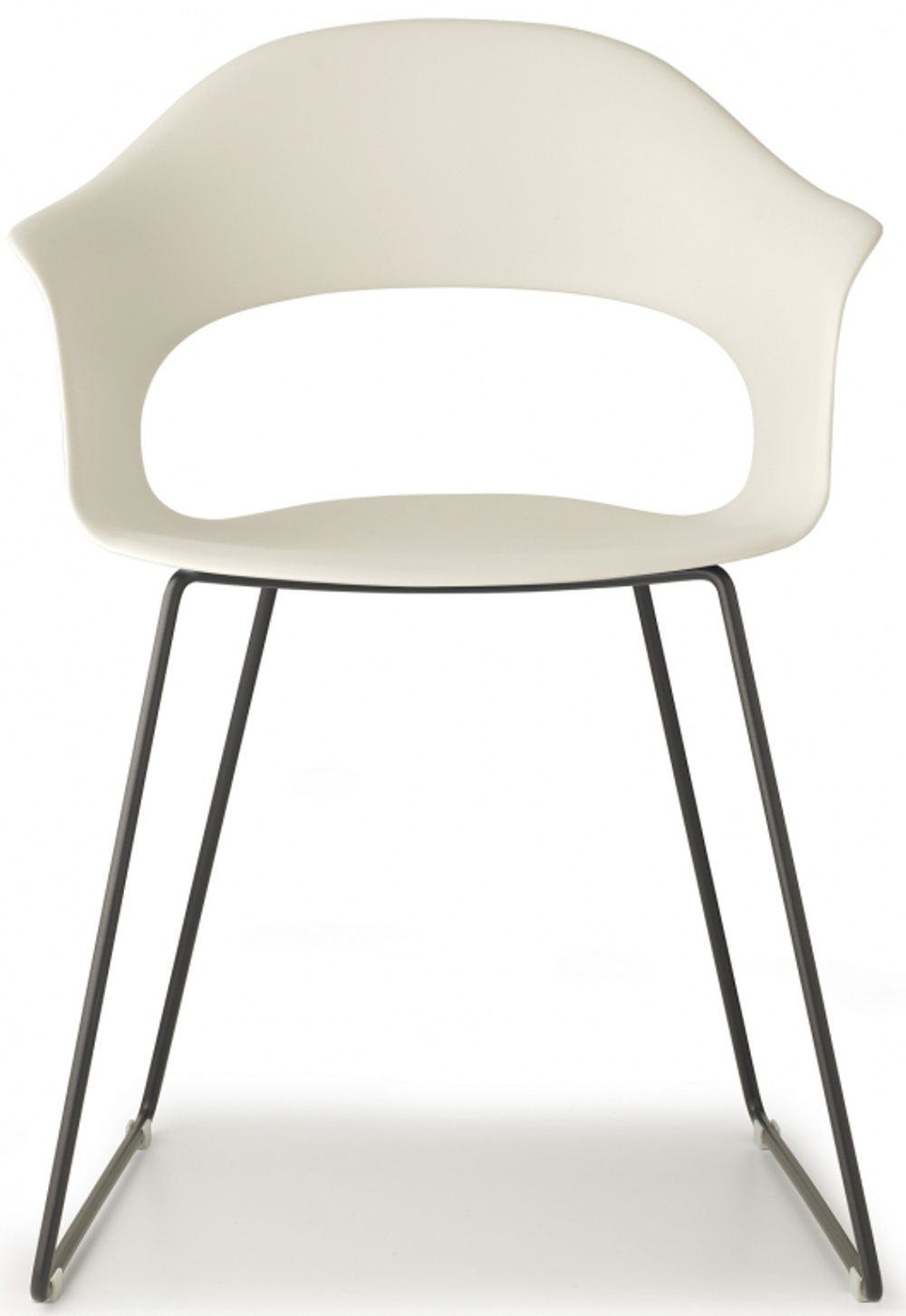 Кресло пластиковое Scab Design Lady B sledge frame, антрацит, лен