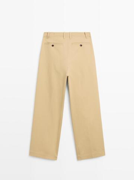 Massimo Dutti Брюки с широкими штанинами, цвет верблюжьей шерсти
