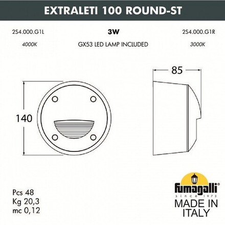 Встраиваемый светильник Fumagalli Leti 2S4.000.000.LYG1L