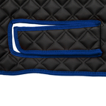 Ковры SHACMAN F3000 (экокожа, черный, синий кант, синяя вышивка)