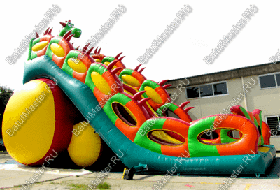 Батут-горка "Дракон 3" с шипами, два входа 10*5*8 м