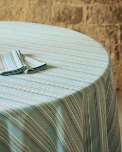 ZARA HOME ХЛОПКОВАЯ СКАТЕРТЬ В ПОЛОСКУ, СИНИЙ