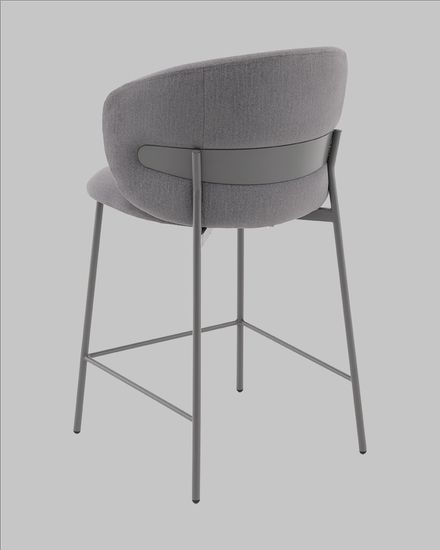 Стул полубарный Блейз велюр серый, каркас серый