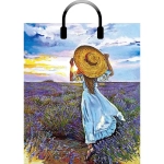 Пакет ПЭ с пластмассовыми ручками 38+3см(Лавандовое поле) Артпл (комплект 10 шт)