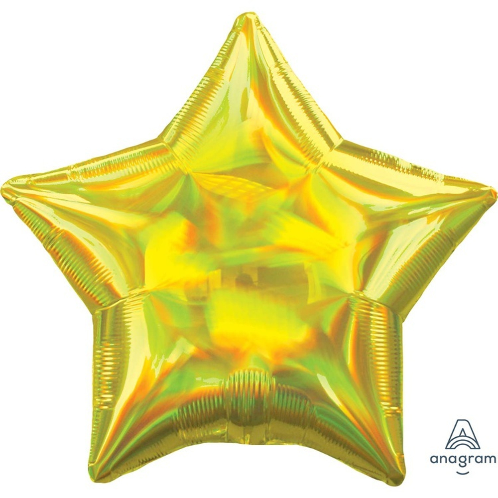 Фольгированная фигура, звезда, 19"/48СМ Переливы Yellow