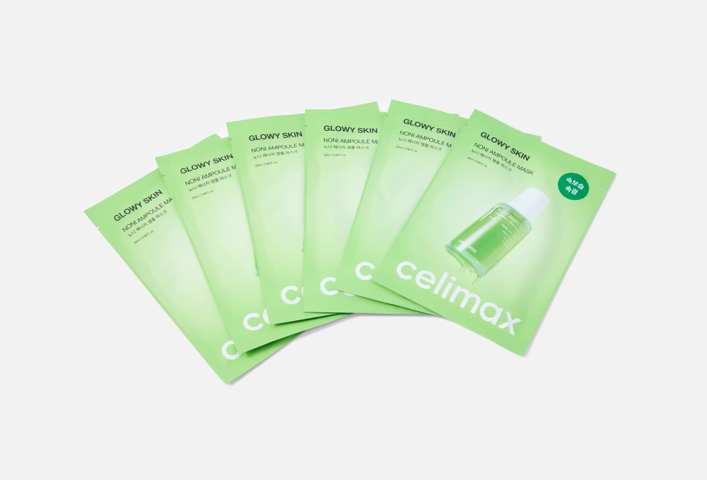 CELIMAX Укрепляющая тканевая маска для лица с экстрактом нони -The Real Noni Energy Ampoule Mask,20мл*10