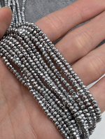 Гематит рондель 3*2мм, темное серебро