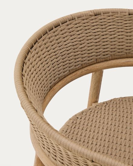 Кресло Arinella из акации с натуральной отделкой и бежевой веревкой La Forma Испания 
