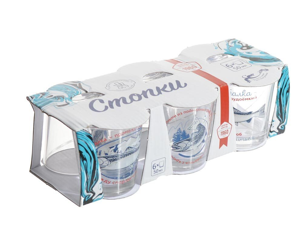 Набор стаканов 6шт 50мл "Ода" На рыбалке