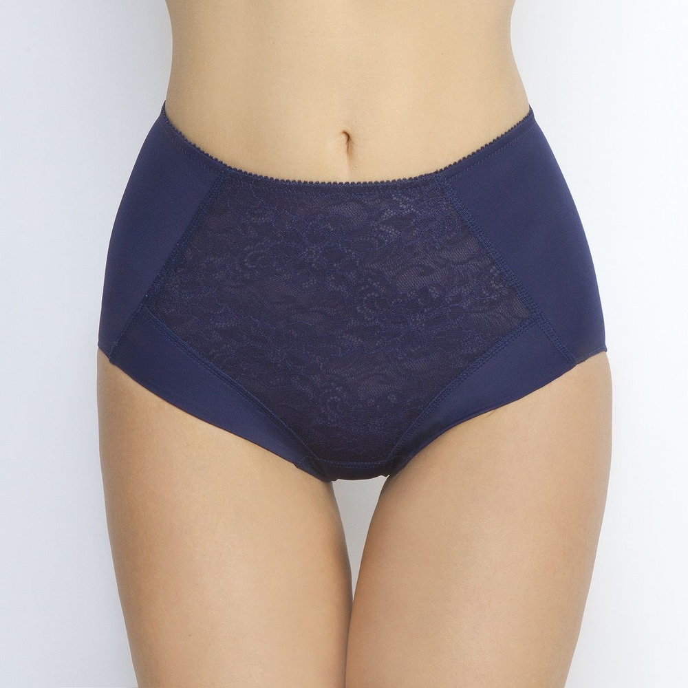 Трусы с завышенной линией талии и низким вырезом по линии бедер (Размер: 54) (Цвет: пудровый)