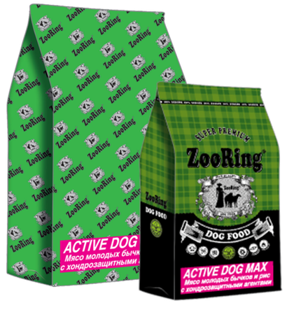 ZOORING ACTIVE DOG MAX МЯСО МОЛОДЫХ БЫЧКОВ И РИС С ХОНДРОЗАЩИТНЫМИ АГЕНТАМИ20 кг