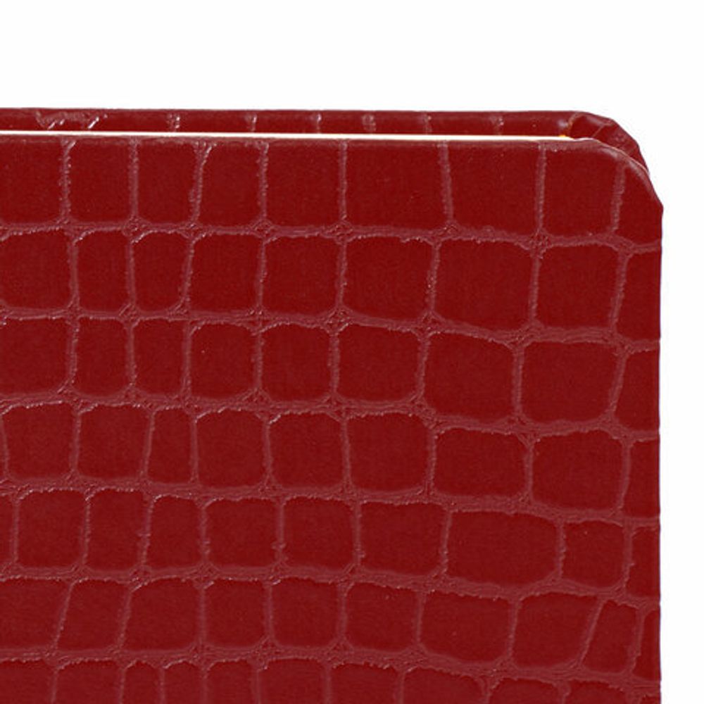 Ежедневник полудатированный А5 (148х218 мм) BRAUBERG "Alligator", под кожу, 192 л., красный, 124987