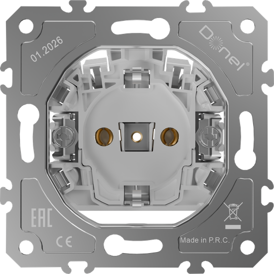 Механизм розетки Schuko с заземлением 16А 250 В~ быстрозажимные контакты,  серия D16