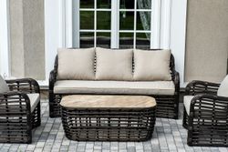 "Ницца" лаунж-зона из искусственного ротанга, цвет бронзовый