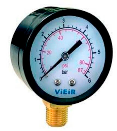 Манометр вертикальн (СНИ/РАД) 10 бар ViEiR (100/1шт)