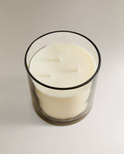 Zara Home Свеча ароматическая Lemon Bergamot 620 г, растительный воск, аромат свежий цитрусовый, Горчичный
