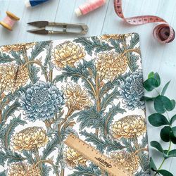 Ткань премиум бифлекс графические хризантемы