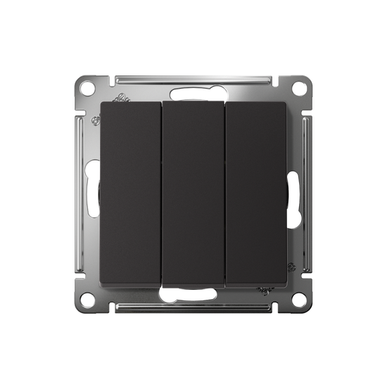 Выключатель 3-кл. СП AtlasDesign 10А IP20 (сх. 1+1+1) 10AX механизм карбон SE ATN001031