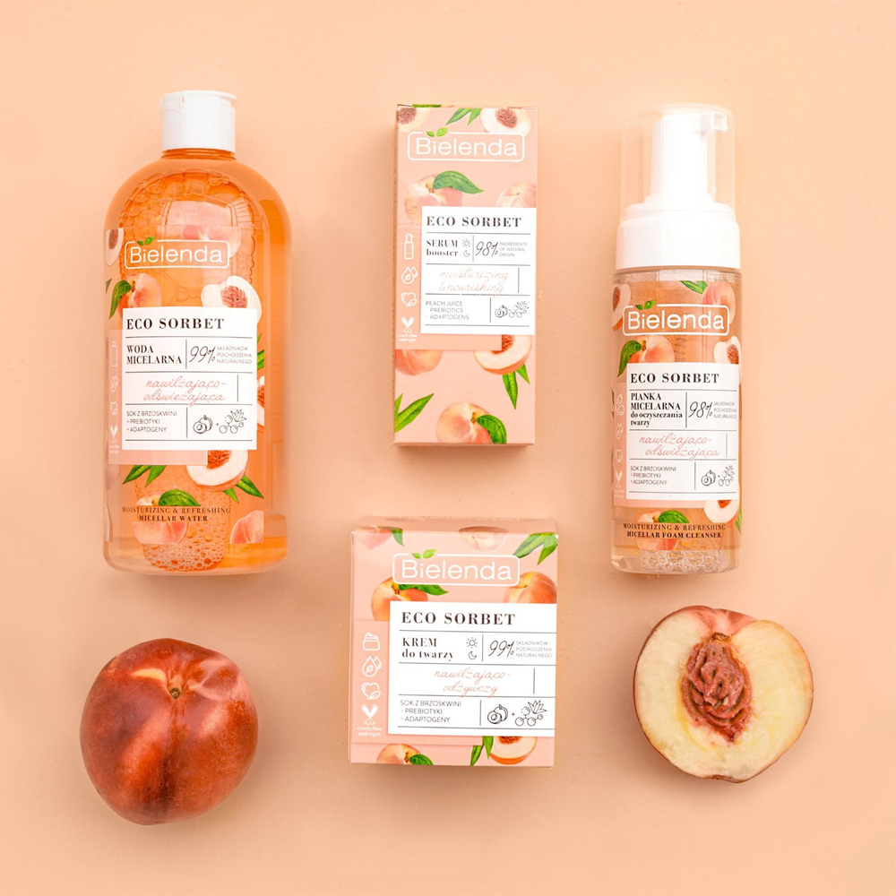 Bielenda Eco Sorbet Peach - мицеллярная очищающая пенка /   150  ml  / GTIN 5902169045364