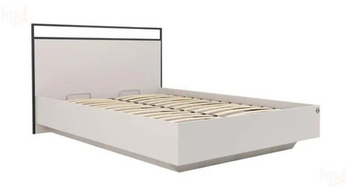 НИКОЛЬ-7.16 кровать 1600 с ортопедом с ПМ ПВК БЕЗ МЯГКОГО ИЗГОЛОВЬЯ (Кашемир)/Черная Ивару