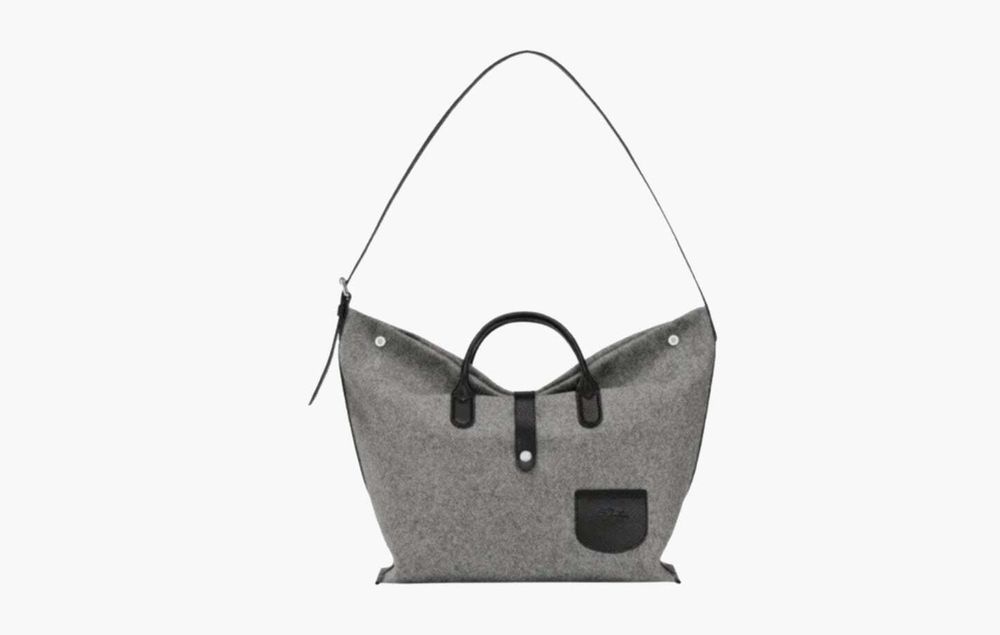 Longchamp Le Roseau Essential Wool Handbag &quot;Grey&quot;