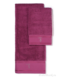 Элитные полотенца махровые Luxor малиновые от Trussardi