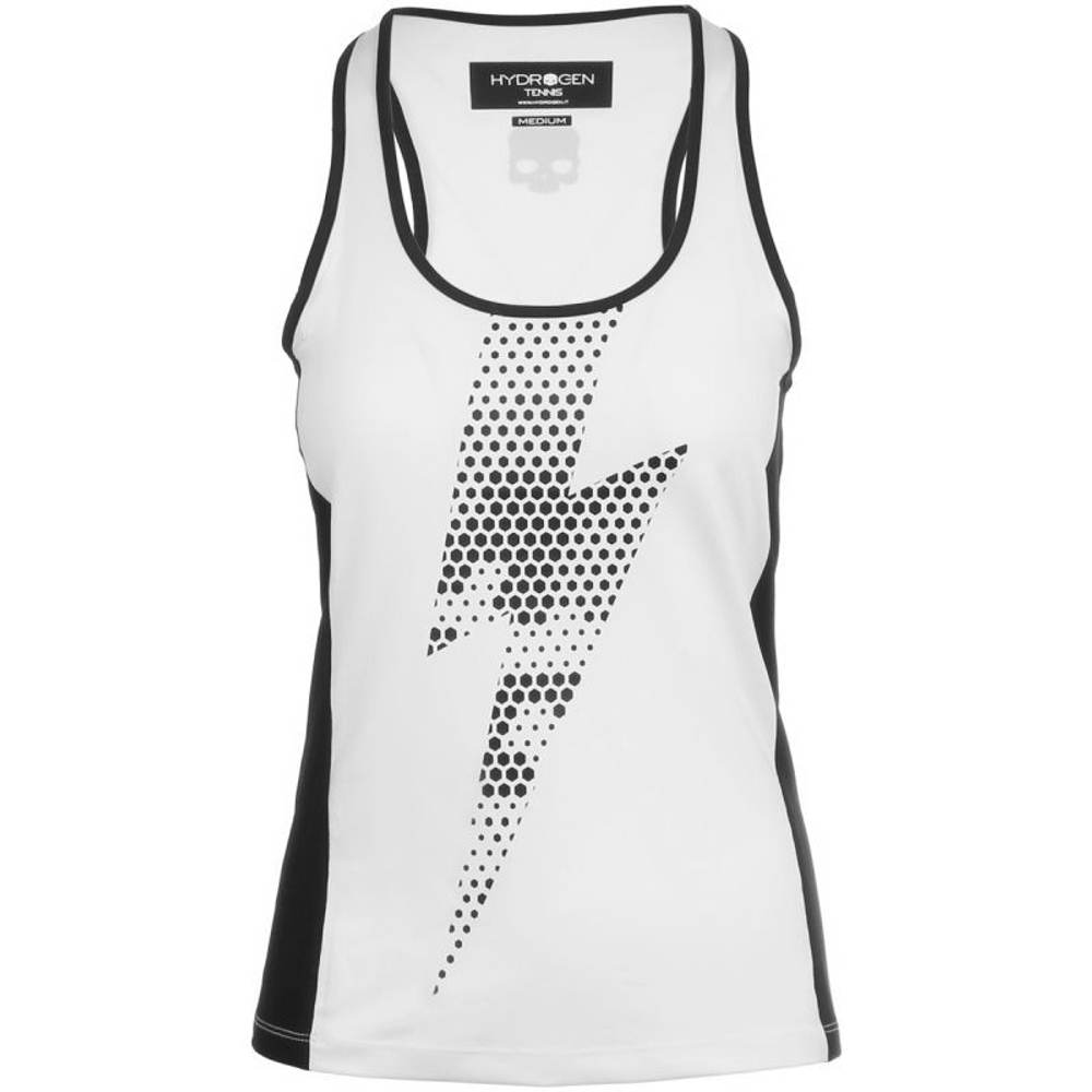 Женский топ теннисный Hydrogen Tech Thunderbolt Tank Top - white/black