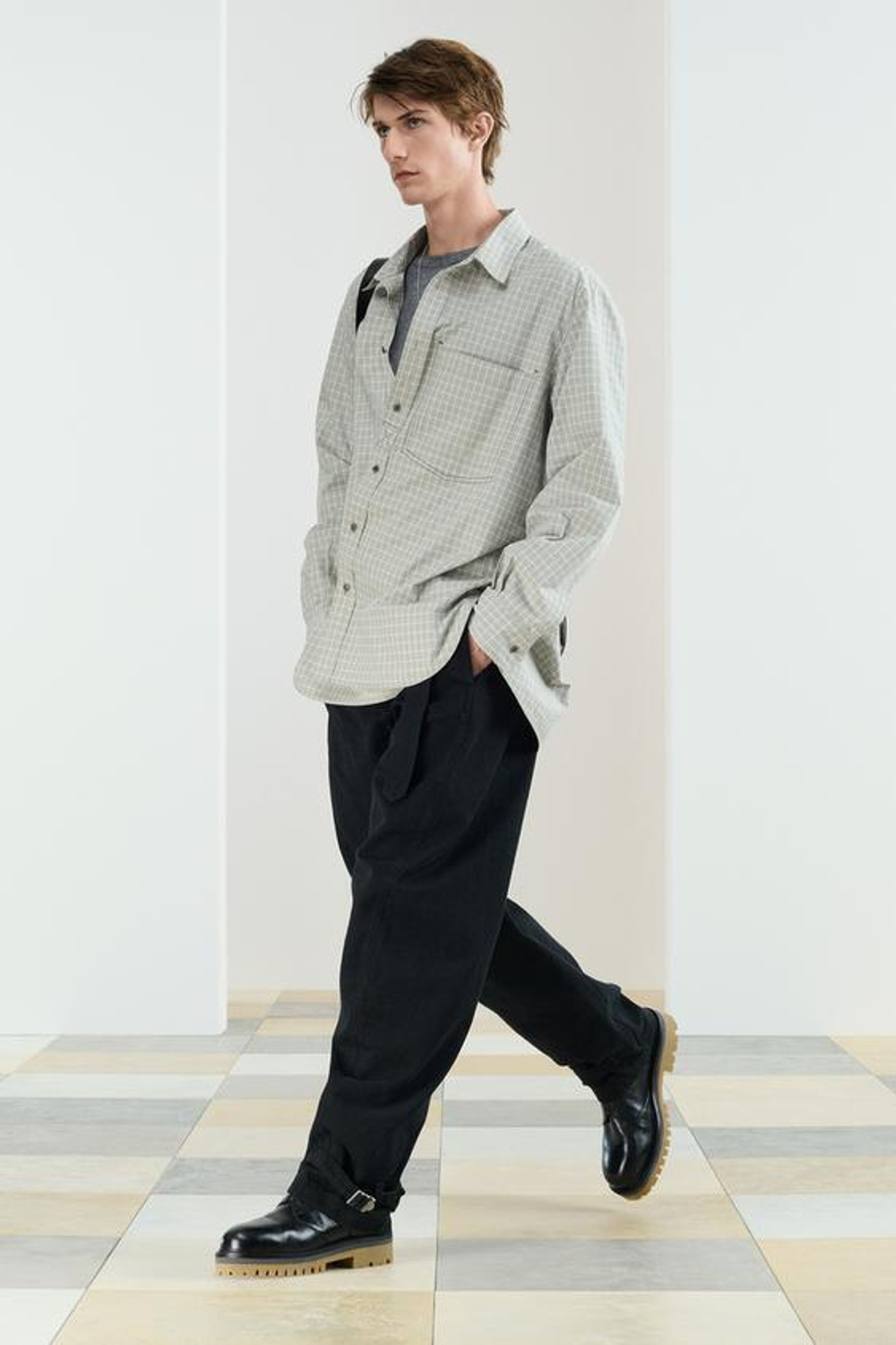 ZARA РУБАШКА СВОБОДНОГО КРОЯ ИЗ ХЛОПКА, ЭКРЮ/ХАКИ