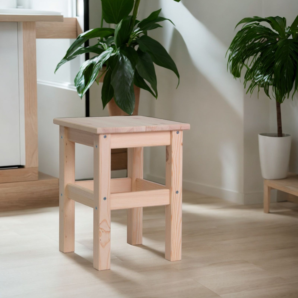 Табурет для кухни, 33х33х45, Одвар, деревянный, для кухни, сосна, лак, IKEA