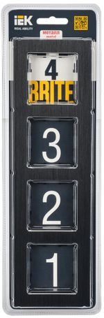 BRITE Рамка 4 -местная РУ-4-1-БрЧ металл черный IEK