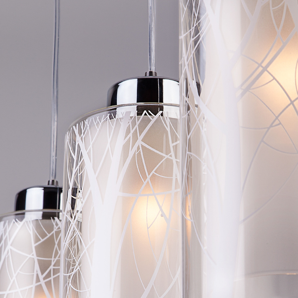 Светильник на подвесе с плафонами 50001/3 хром