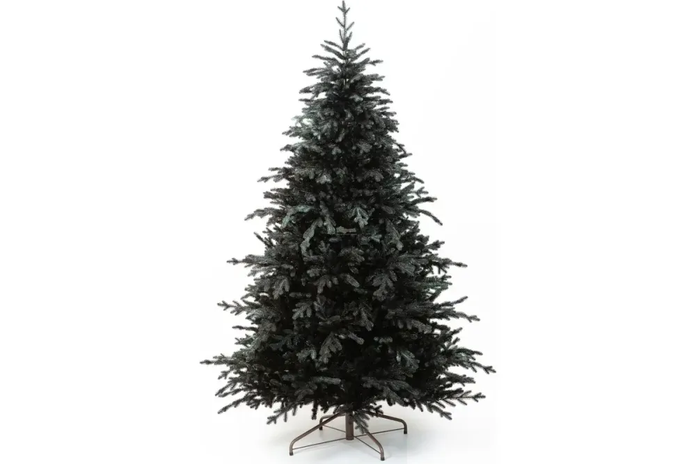 Искусственная черная елка «Фэнтези» (Литая хвоя с блестками) от 1,5 м до 2,5 м