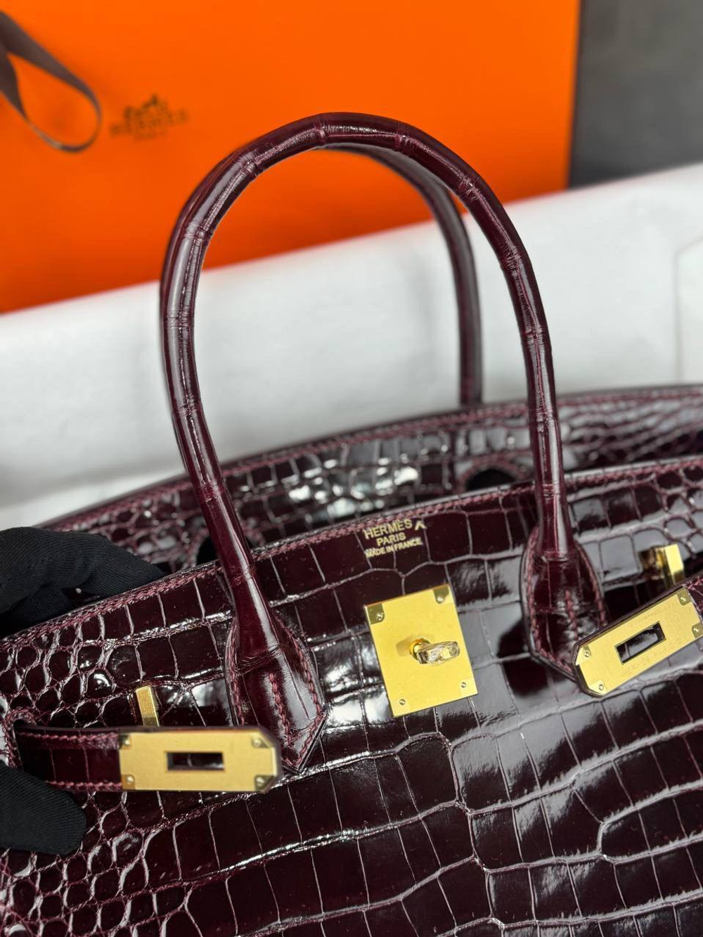 Сумка Hermes из кожи крокодила