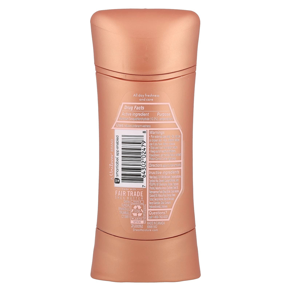 SheaMoisture, Дезодорант-антиперспирант, свежий, с кокосом и гибискусом, 74 г (2,6 унции)