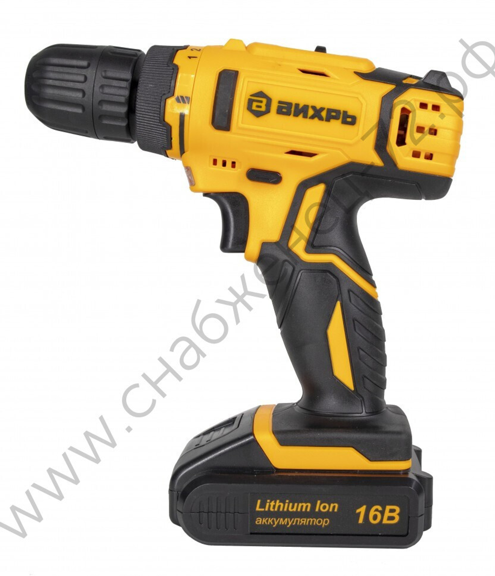 Дрель-шуруповерт аккумуляторная Вихрь ДА-16Л-2К (2,0 А/ч)