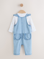 Комбинезон и боди с длинным рукавом в комплекте для малышей Next H69-189, Синий, Белый