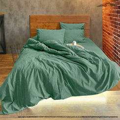 Вареный (стираный) хлопок, цв.Зелено-серый меланж (17-0220) | ш.250 см | 145 г/м² | хлопок-100%