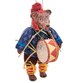 RK-875/3 Кукла подвесная «Медведь в колпаке с барабаном»