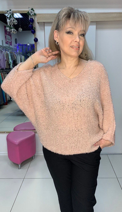 Теплый буклированный джемпер