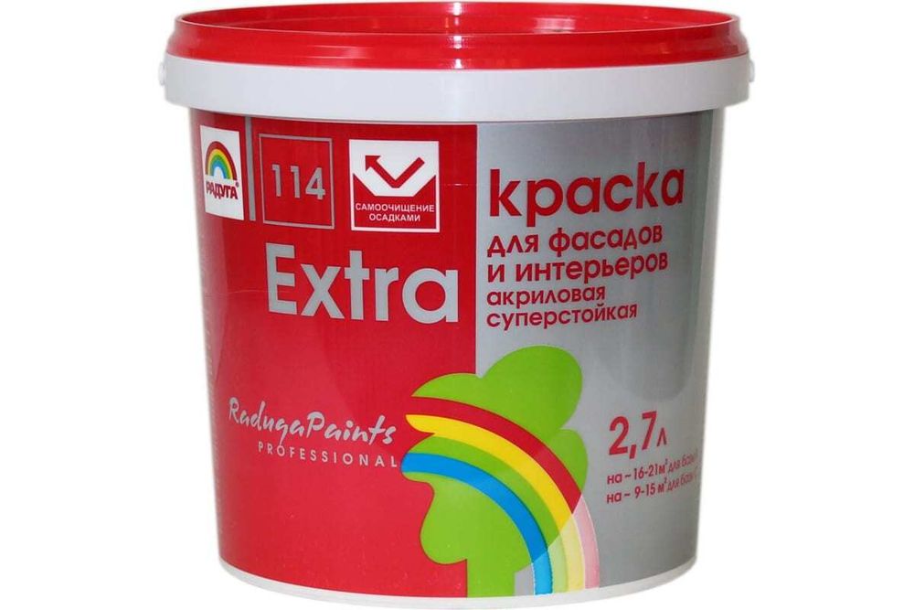 КРАСКА EXTRA Д/ФАСАДОВ И ИНТЕРЬЕРОВ РАДУГА-114 АКРИЛ 2,7Л